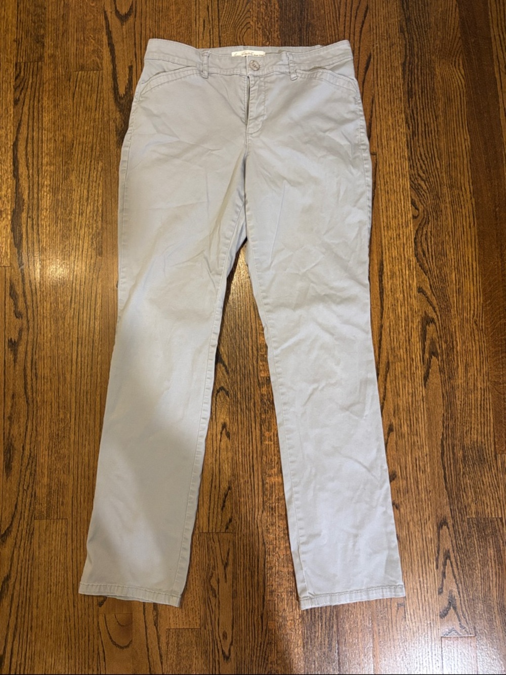 Gloria Vanderbilt Light Gray Straight Leg Chinos